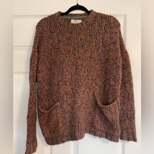 if it were me Earthy Toned Marled Knit Sweater w/front pockets size small.‎